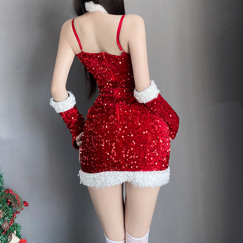 Christmas bling bunny girl dress ppf0080