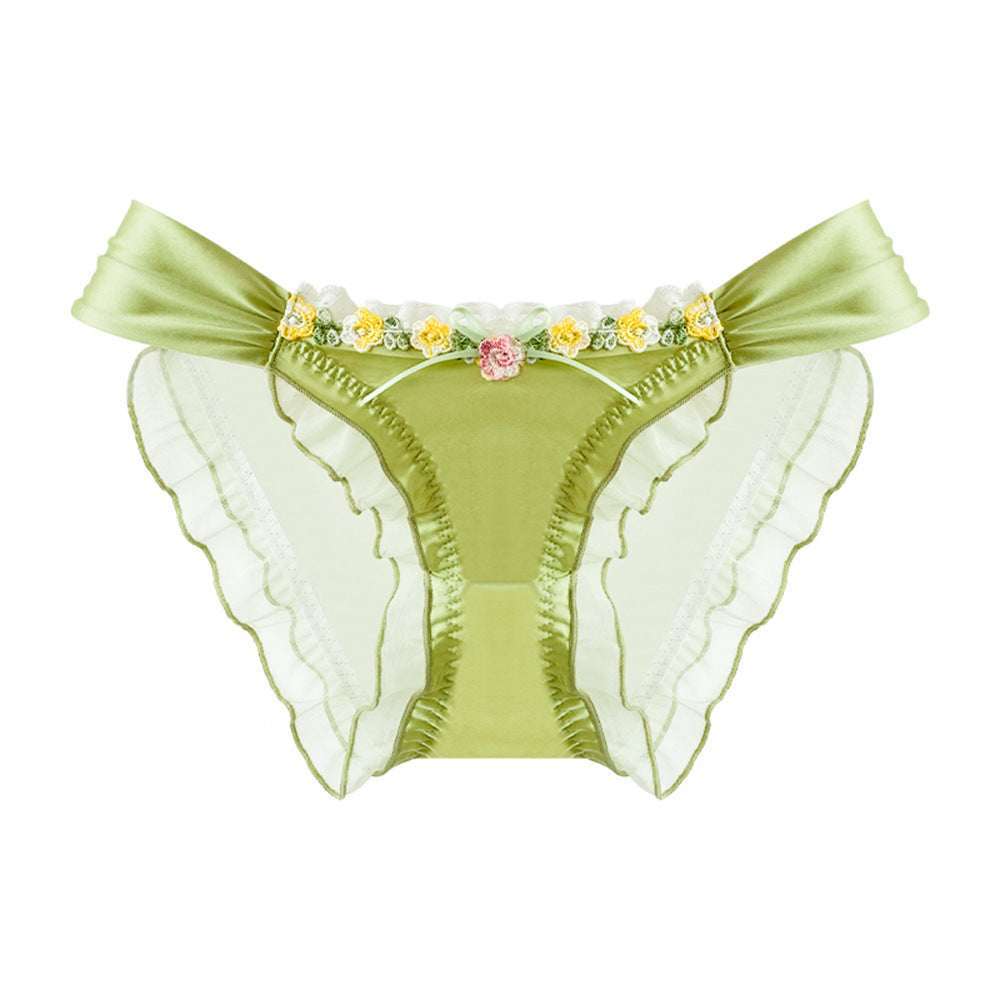 Lace silk embroidery panties ppf0267
