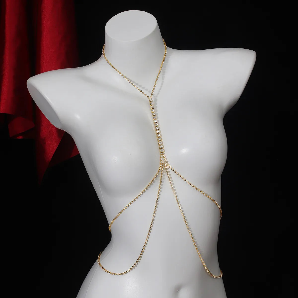 Body Chain Set for Women - Chest Chain, Waist Chain, Thigh Chain & Belly Jewelry | Adjustable Y2K Festival Body Harness, Bridal Boho Sexy Accessories (Gold/Silver) PPF0323