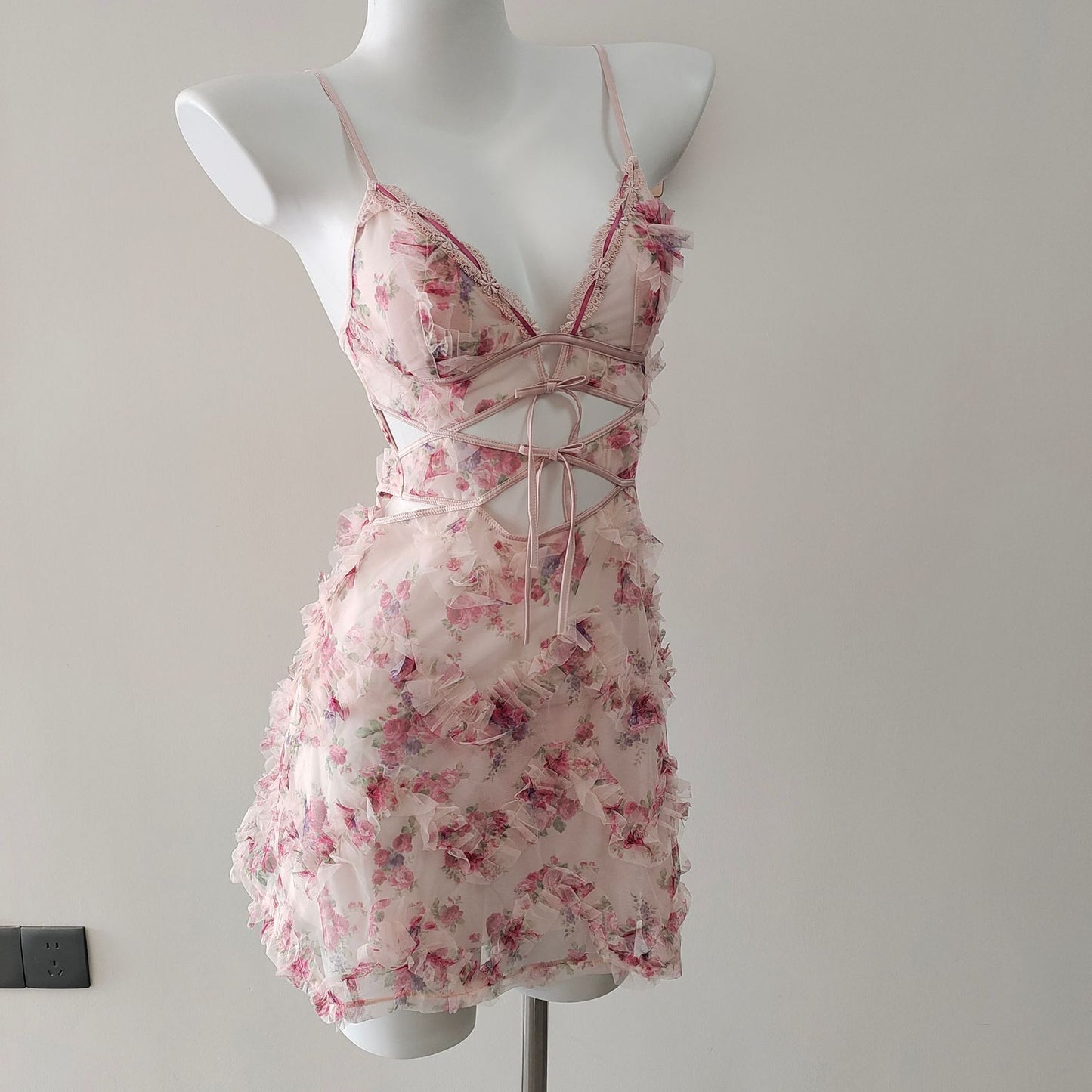 Suspender lace nightdress ppf0190