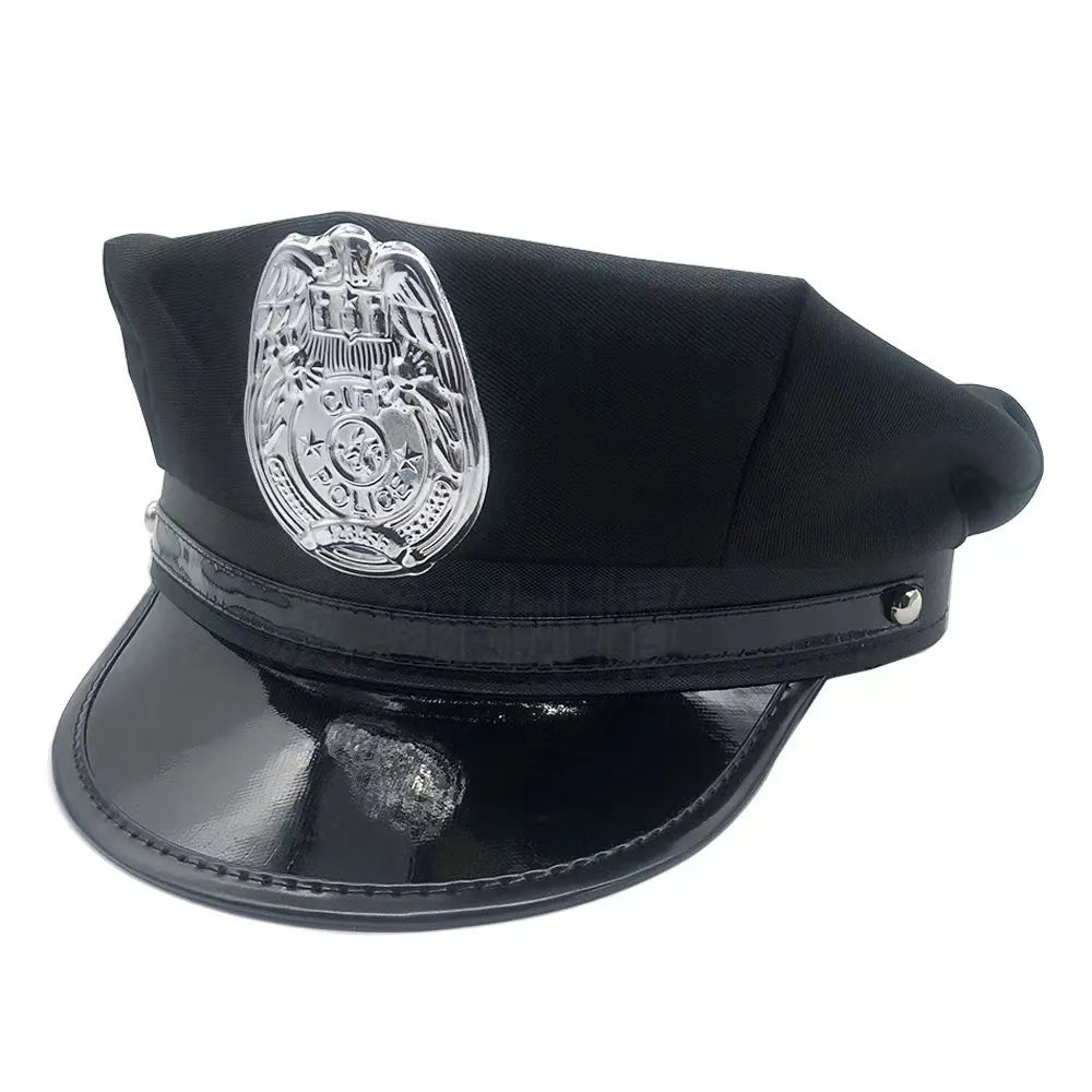๐ฎโ๏ธ Sexy Cop PVC Leather Set - White Shirt + Bondage Skirt & Tie | Fetish Roleplay Costume PPF0120