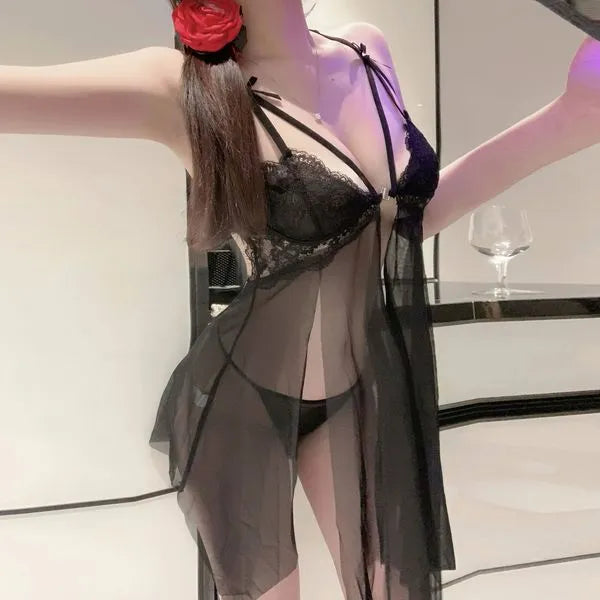 SexySheerMeshSlipDress-AdjustableStraps_DeepFrontSlit_PurpleBlackRed_PPF0313_4