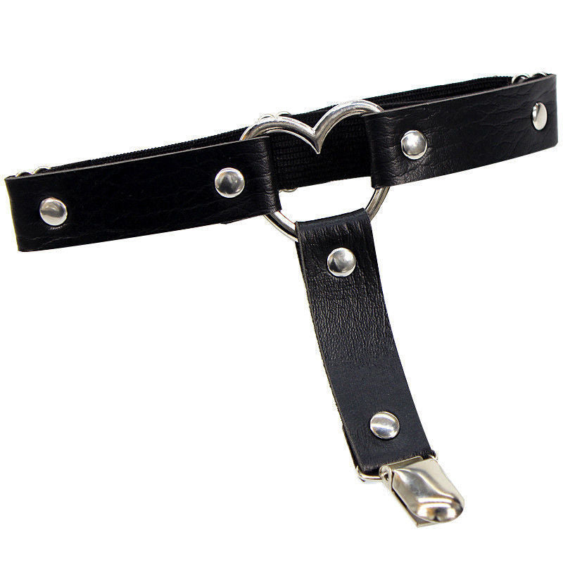 Leather leash collar leg ring ppf0216