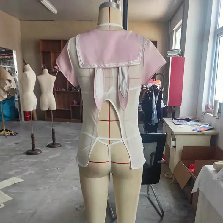 Pink Nurse & bunny cosplay lingerie - role play for woman ppf243