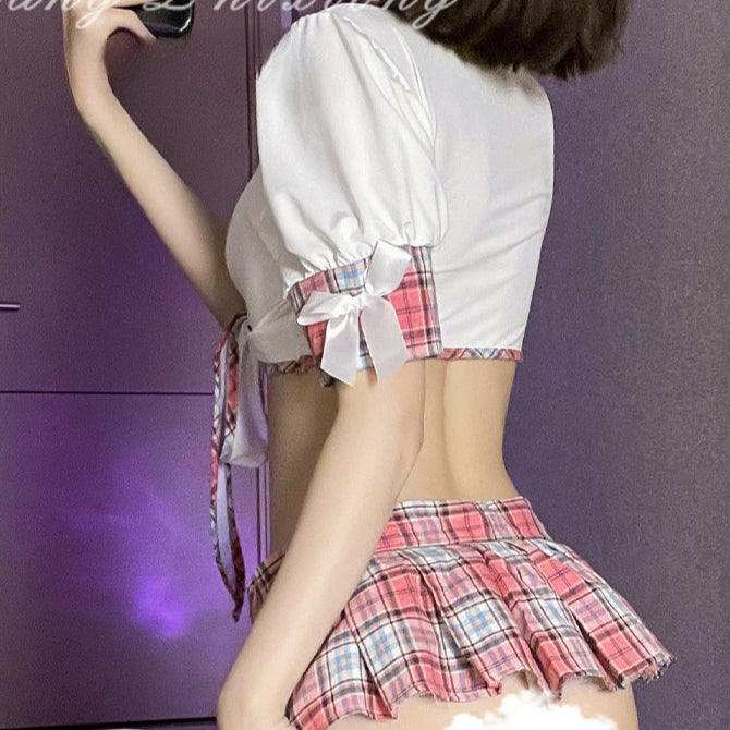 Pink bow student uniform ppf0170