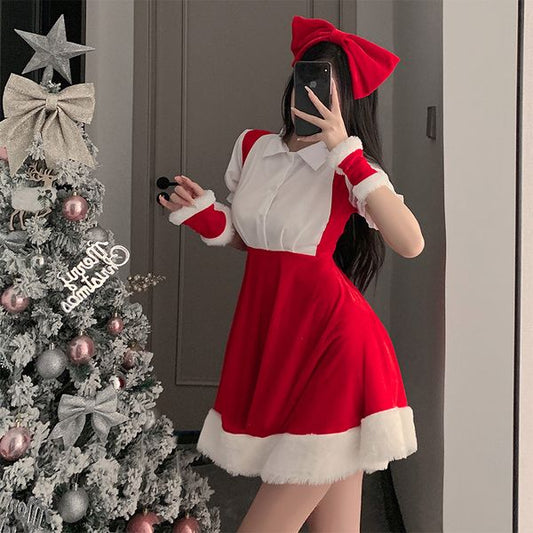 Christmas Bow Red Dress Costume ppf0106