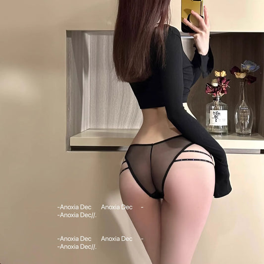 Modal Diamond Mesh Low-rise Bling Panties Underwear PPF0302