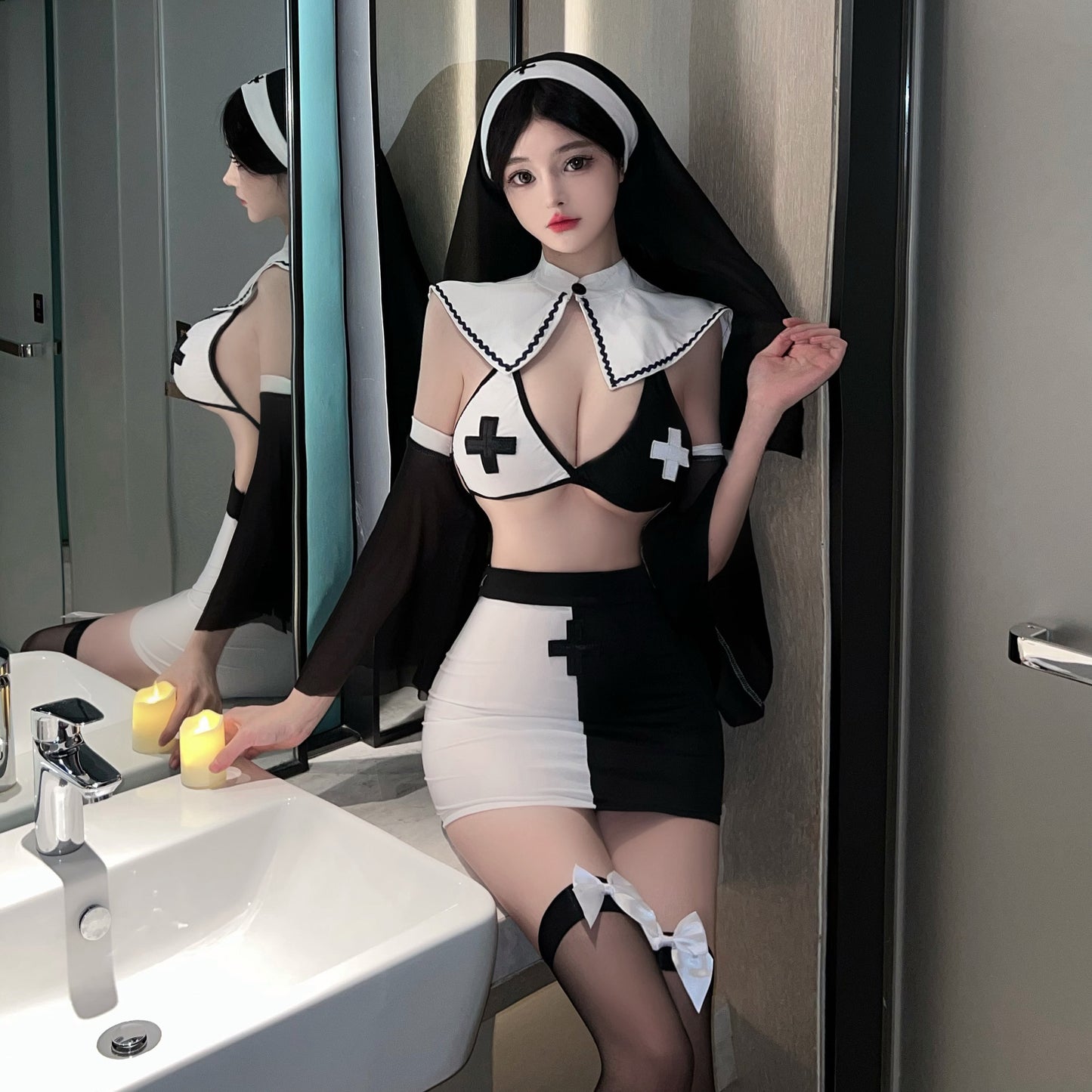 sexy nun dress costume ppf0030