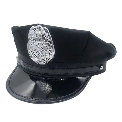 🚨 Sexy Cop Costume Set – Navy Blue Blouse + Black Mini Skirt & Thong | Police Lingerie-Style Roleplay Dress PPF0141