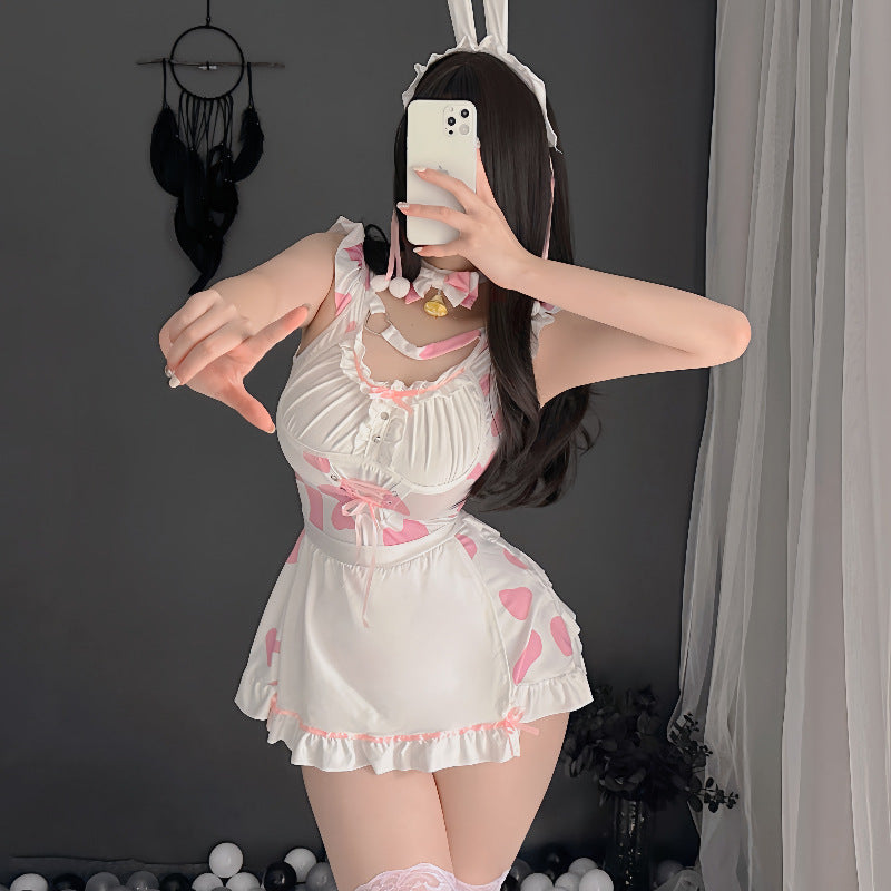 Cute pink cow maid dress  ppf0052