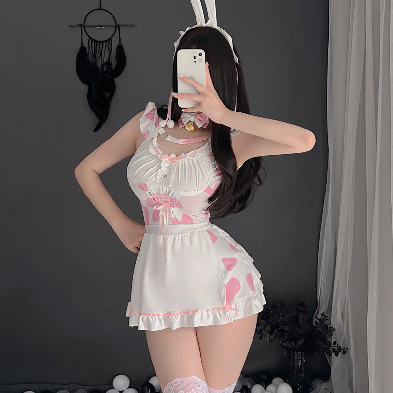 Cute pink cow maid dress  ppf0052