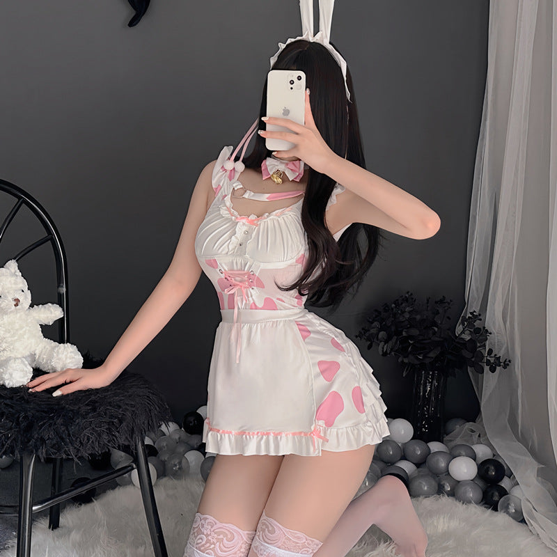 Cute pink cow maid dress  ppf0052