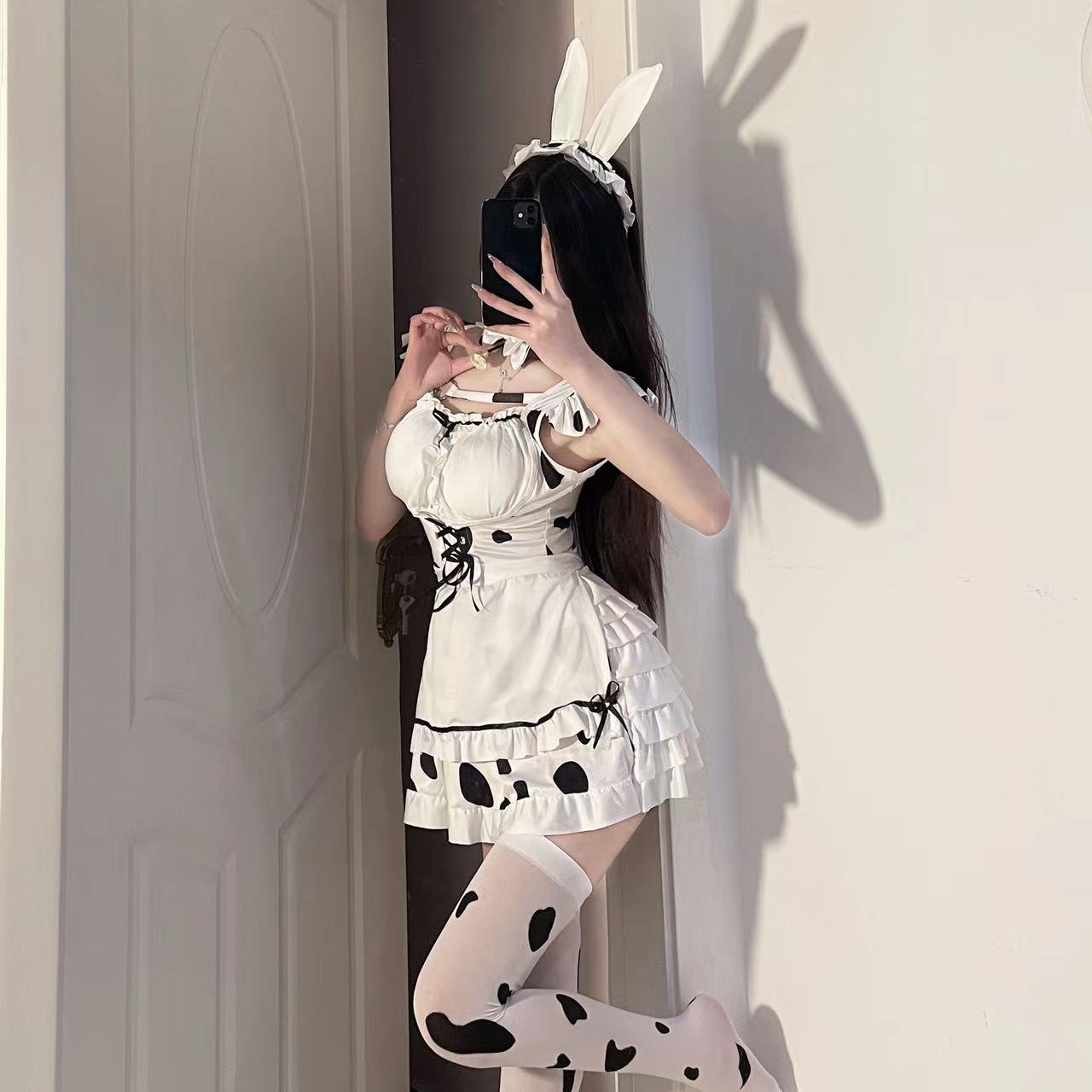 Cute pink cow maid dress  ppf0052