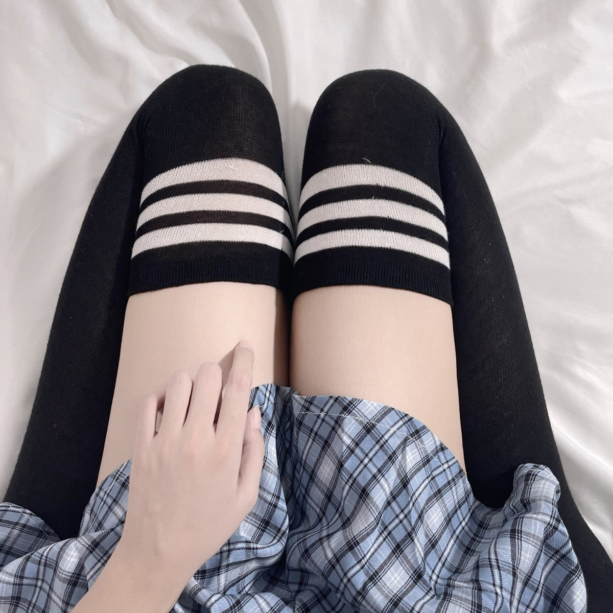 Sexy Schoolgirl Thigh High Socks – Striped Over-Knee Stockings for Cosplay & Lingerie PPF0305