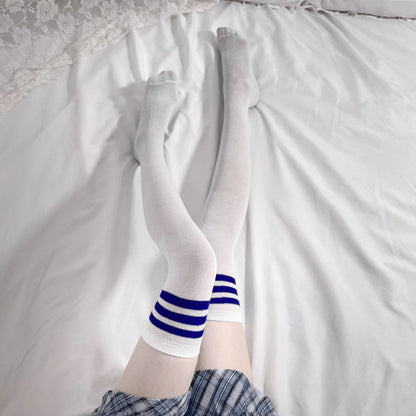 Sexy Schoolgirl Thigh High Socks – Striped Over-Knee Stockings for Cosplay & Lingerie PPF0305