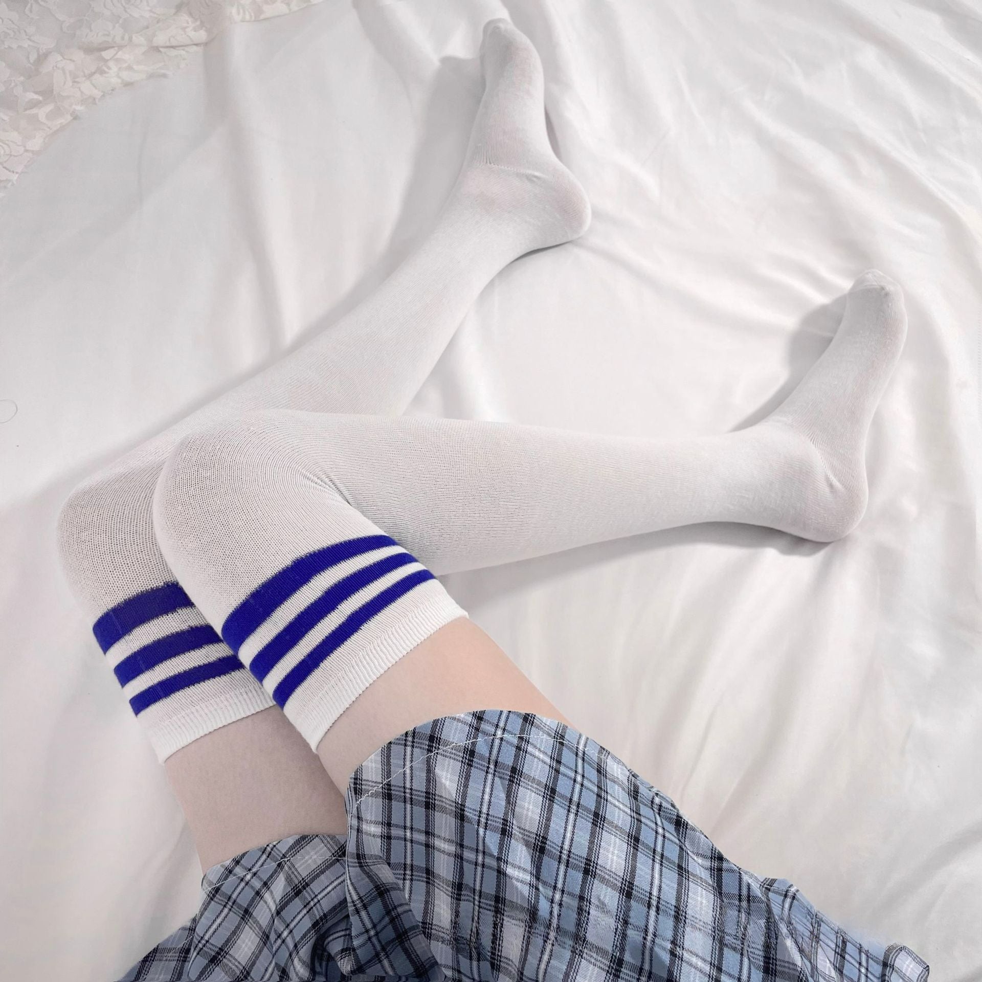 Sexy Schoolgirl Thigh High Socks – Striped Over-Knee Stockings for Cosplay & Lingerie PPF0305