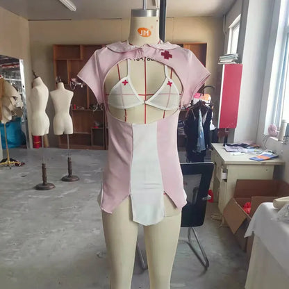 Pink Nurse & bunny cosplay lingerie - role play for woman ppf243